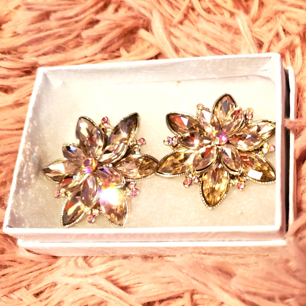 Diamond-like sparkling earrings